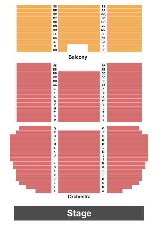 Norton Auditorium Endstage - Orch & Balcony Seating Chart