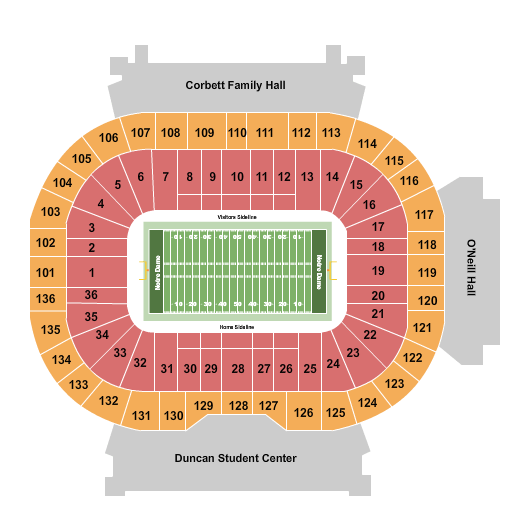 Notre Dame Football Virtual Seating Chart