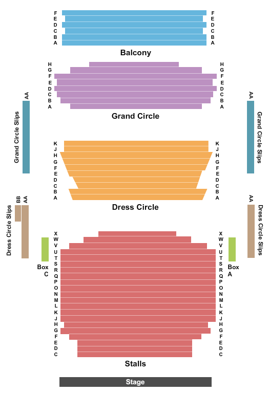 Novello Theatre End Stage Seating Chart