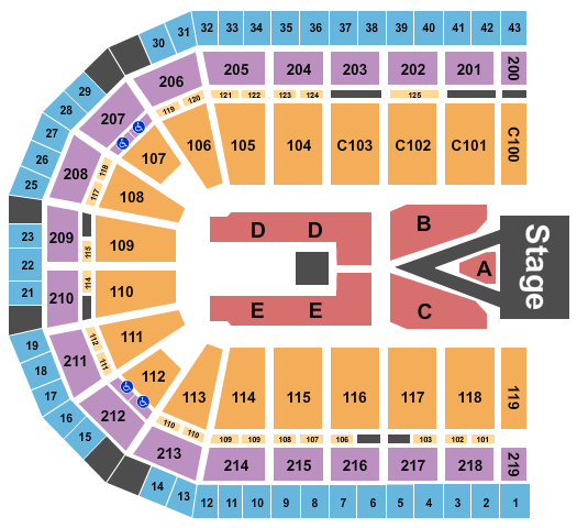 NOW Arena King & Country Seating Chart