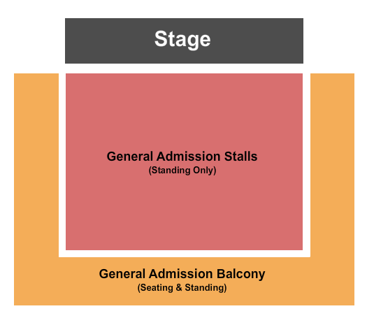 O2 Academy Birmingham Endstage - GA Stalls GA Balc Seating Chart