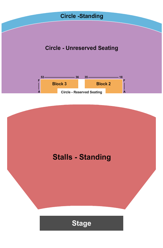 O2 Academy Brixton Standing Stalls Seating Chart