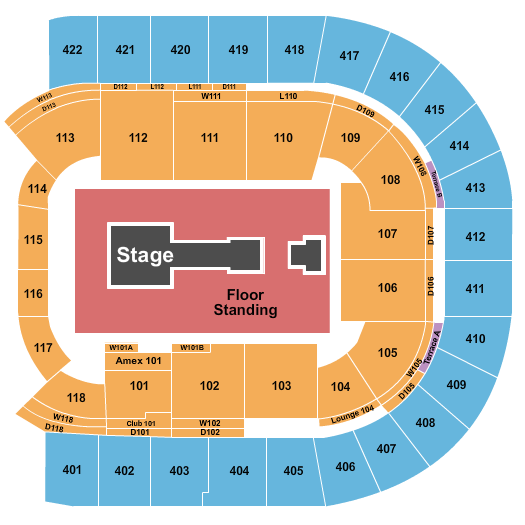 O2 Arena - London Center Stage GA Floor 2 Seating Chart
