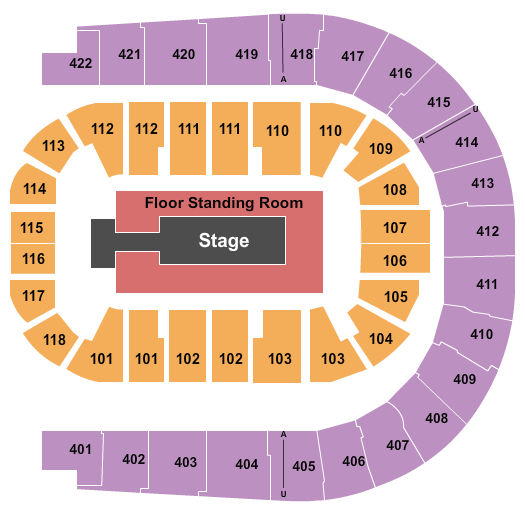 O2 Arena - London Center Stage GA Floor Seating Chart