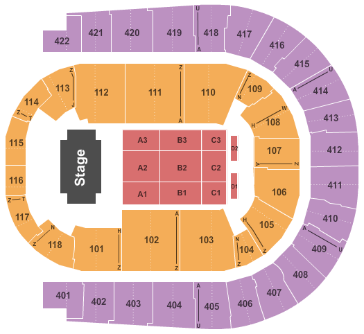 O2 Arena - London End Stage 4 Seating Chart