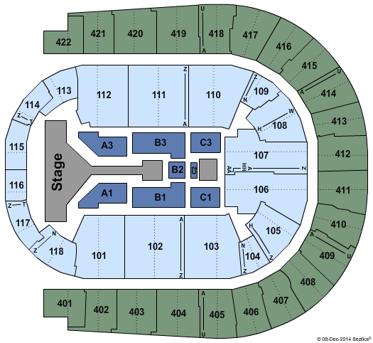 O2 Arena - London One Direction Seating Chart