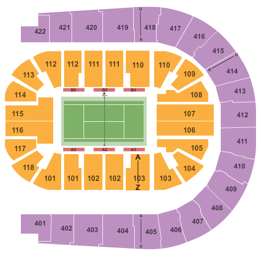 O2 Arena - London Tennis Seating Chart
