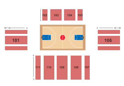 The O'Neill Center at WCSU Basketball Seating Chart