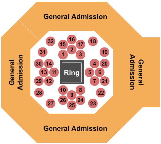 Oak Grove Gaming Outdoor Amphitheater Tables/GA Seating Chart