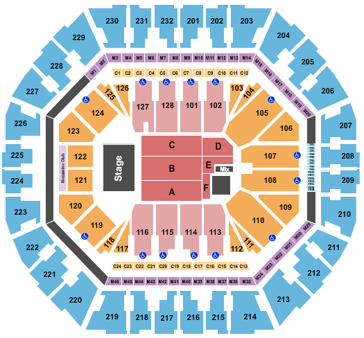 Oakland Arena End Stage 3 Seating Chart