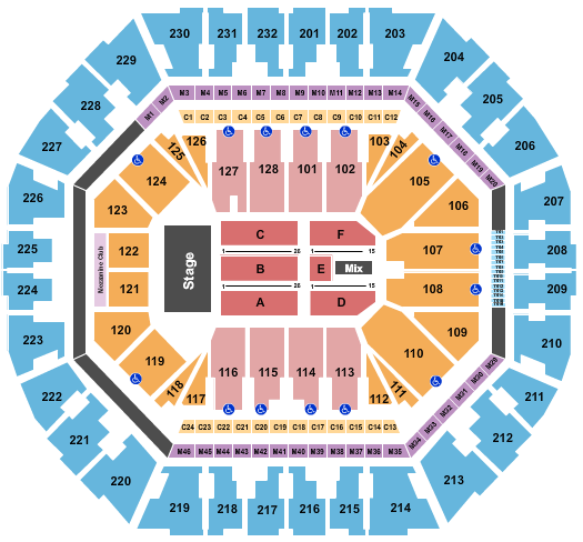 Oakland Arena End Stage 2 Seating Chart