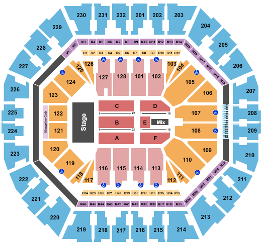 Oakland Arena End Stage Seating Chart