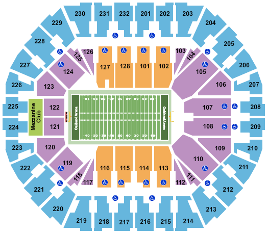 Oakland Arena Football 1 Seating Chart