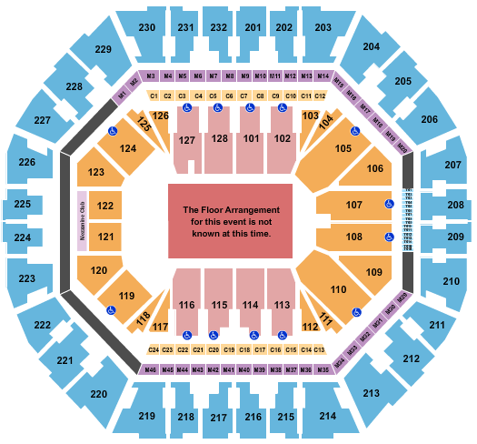 Oakland Arena Generic Floor Seating Chart