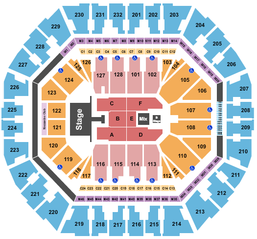 Oakland Arena End Stage 4 Seating Chart