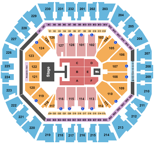 Oakland Arena Marca MP Seating Chart