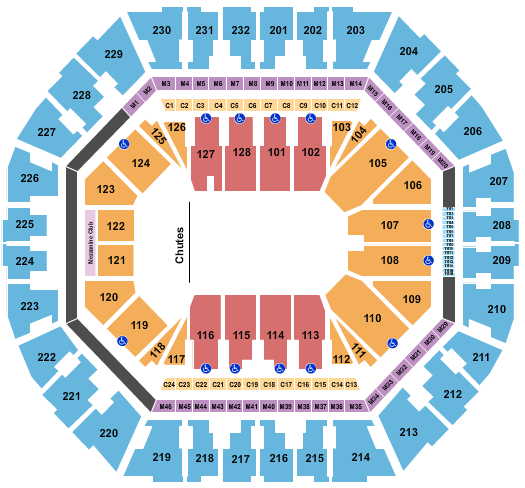 Oakland Arena PBR Seating Chart