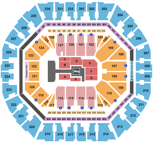 Oakland Arena Wrestling - AEW Seating Chart