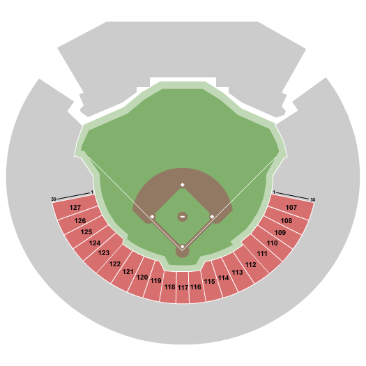 Oakland Coliseum Baseball - 107-127 Seating Chart