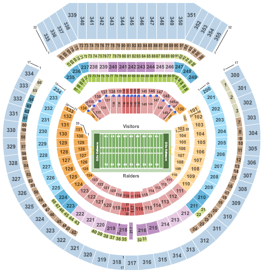 Oakland Coliseum Interactive Seating Chart
