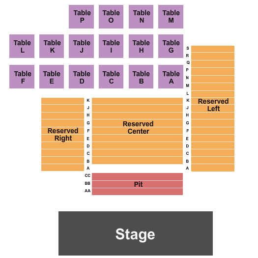 Oaks Theater Endstage 3 Seating Chart