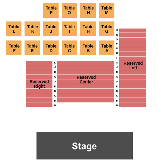Oaks Theater Endstage No Pit Seating Chart