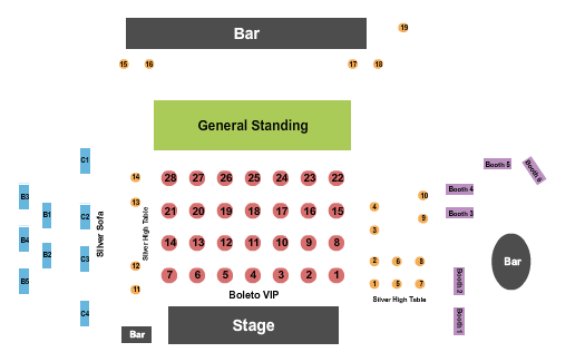Oceanside Events Center Endstage Tables 2 Seating Chart