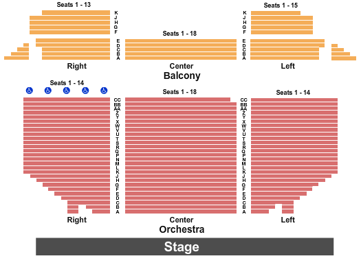 Odell Williamson Auditorium - Brunswick Community College End Stage Seating Chart