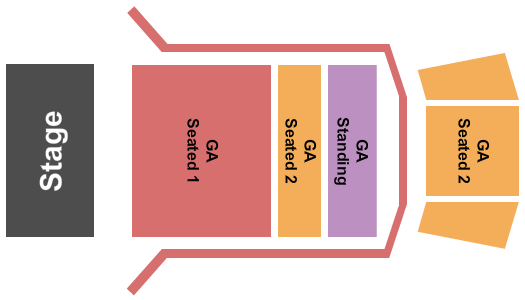 Ogden Theatre GA Seated 1 & 2/GA Standing Seating Chart