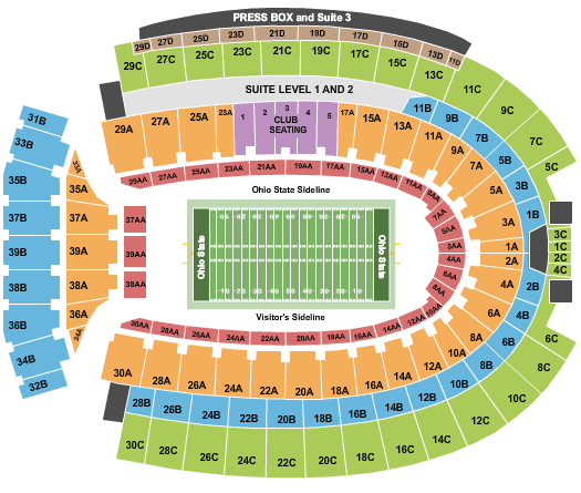 2020 Ohio State Buckeyes Football Season Tickets Includes Tickets To All Regular Season Home Games Ohio Stadium Columbus OH