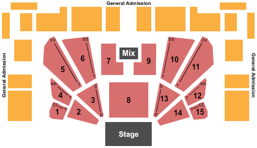 Oil Palace End Stage GA Seating Chart