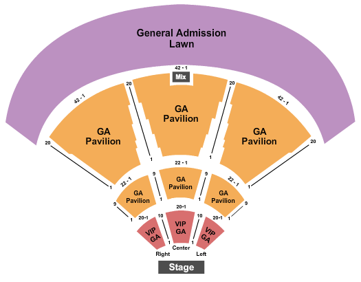 Oklahoma City Zoo Amphitheatre End Stage GA Seating Chart