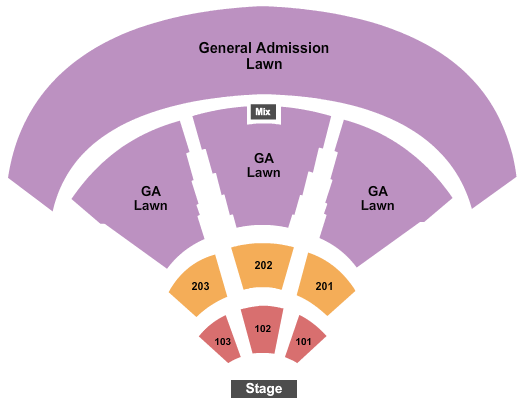 Oklahoma City Zoo Amphitheatre Endstage Reserved - VIP 1 & 2 Seating Chart