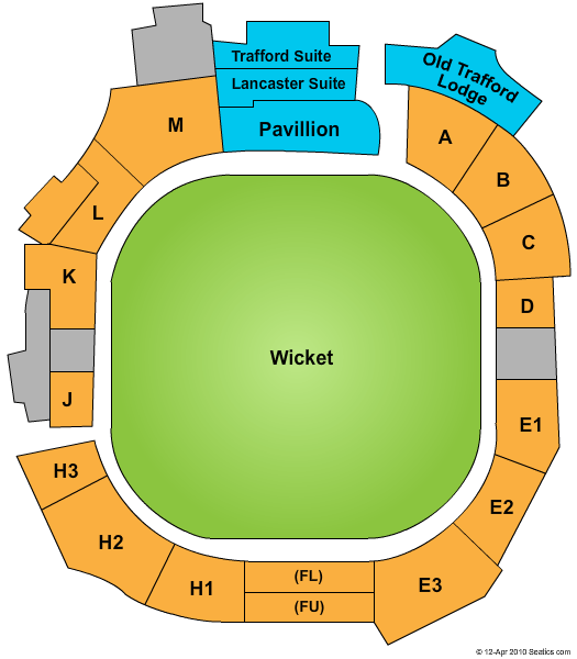 Old Trafford Cricket Grounds Cricket Seating Chart