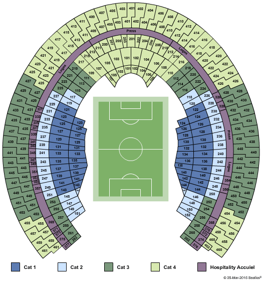 Olympic Stadium - QC Soccer - 2015 FIFA Cup Seating Chart