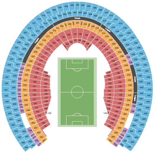 seating chart for Olympic Stadium - QC - Soccer - eventticketscenter.com