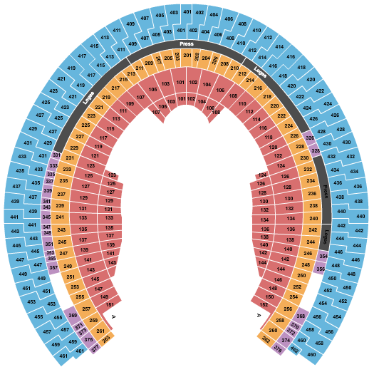 seating chart for Olympic Stadium - QC - Open Floor - eventticketscenter.com