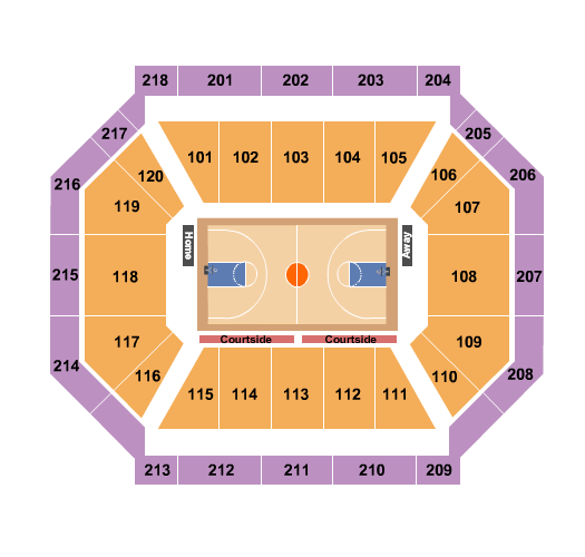 On-Campus Arena Basketball Seating Chart