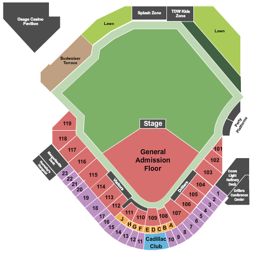 ONEOK Field Jack White Seating Chart