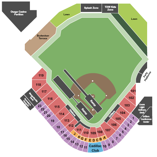 ONEOK Field Nitro Circus Seating Chart