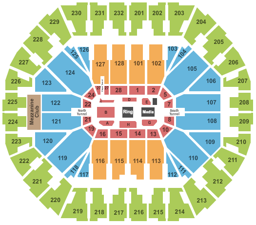 Oakland Arena Boxing 2 Seating Chart