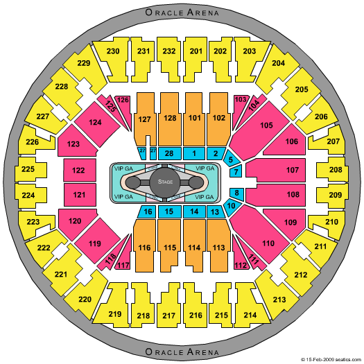 Oakland Arena Britney Spears Seating Chart
