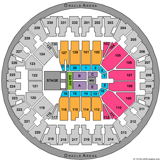 Oakland Arena Hot Country Nights Seating Chart