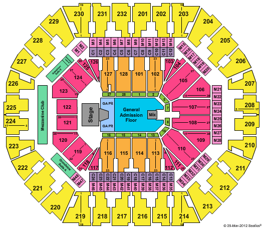 Oakland Arena LMFAO Seating Chart