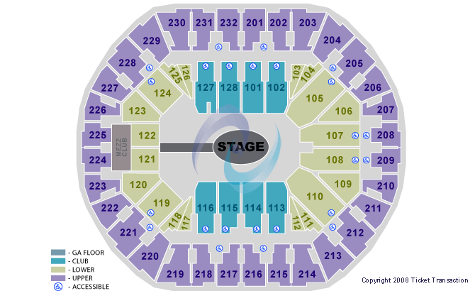 Oakland Arena Center Stage GA Floor Seating Chart