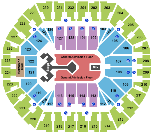 Oakland Arena Muse Seating Chart