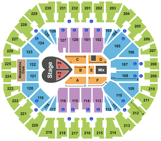 Oakland Arena Pink Seating Chart