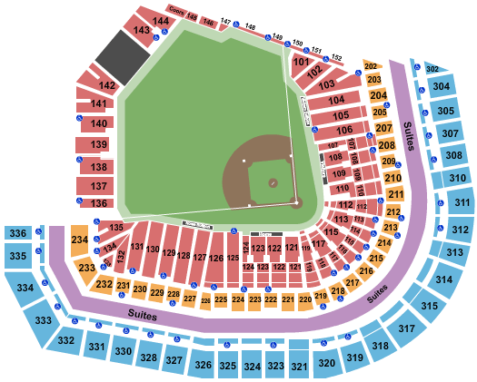 Oracle Park seating chart for the San Francisco Giants.