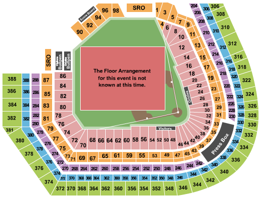 Oriole Park At Camden Yards Generic Field Seating Chart
