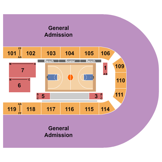Orleans Arena - The Orleans Hotel Basketball 2 Seating Chart